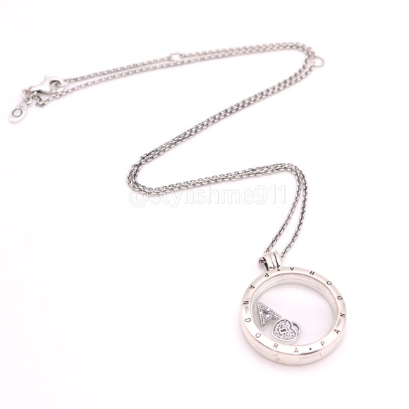 Pandora Jewelry - Authentic PANDORA Floating Locket Logo Necklace